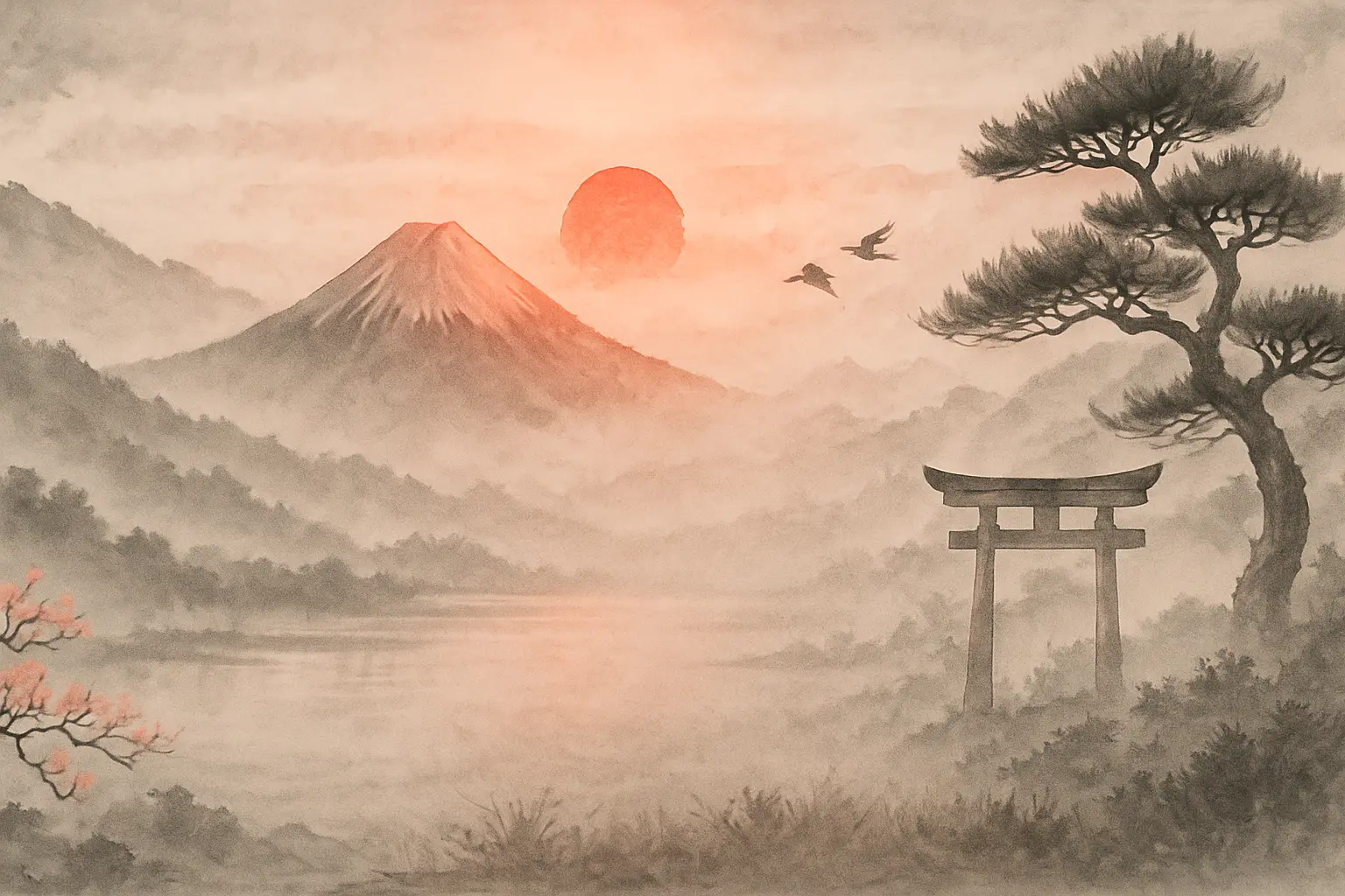 ecsamurai-background japanese old type fujisan