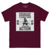 Motivational samurai shirt with Japanese kanji courage action design black tshirt