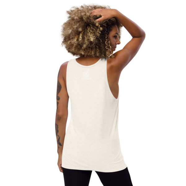 Back and side view of Shinto samurai tank top showing side-seamed construction and premium cotton quality