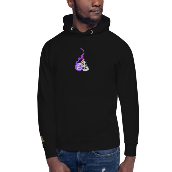 Man wearing Awaken the Spirit Within hoodie showing Japanese soul kanji design and premium streetwear fit