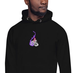 Man wearing Awaken the Spirit Within hoodie showing Japanese soul kanji design and premium streetwear fit
