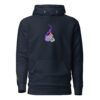 Awaken the Spirit Within Japanese soul hoodie in navy featuring purple flame design with tamashii kanji on chest