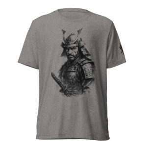 Japanese warrior shirt ZAN samurai design black cotton tshirt