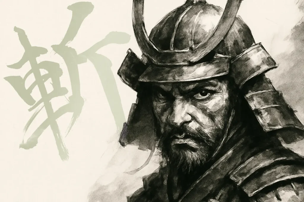 Samurai warrior portrait in traditional armor, symbolizing Japanese philosophy and Bushido spirit – EC Samurai