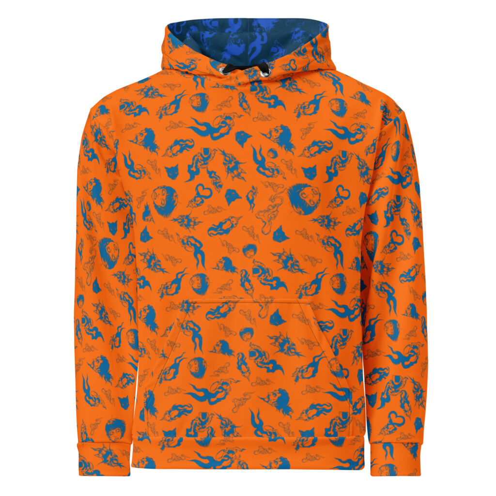 Gaikotsu Samurai Hoodie | Original Japanese Manga Streetwear <Orange ver>
